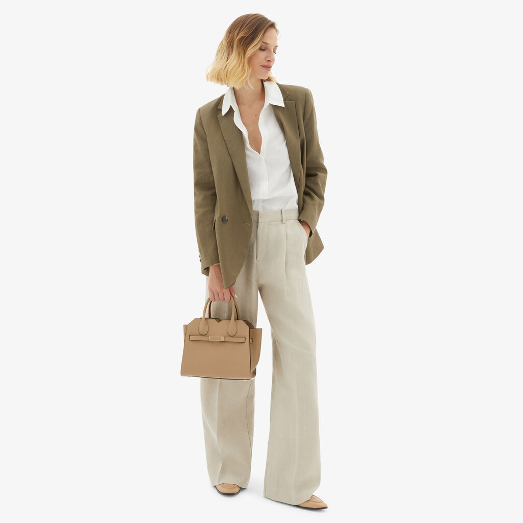 Valextra Borsa a mano da Donna in Pelle Beige di Lusso | Valextra Offerte