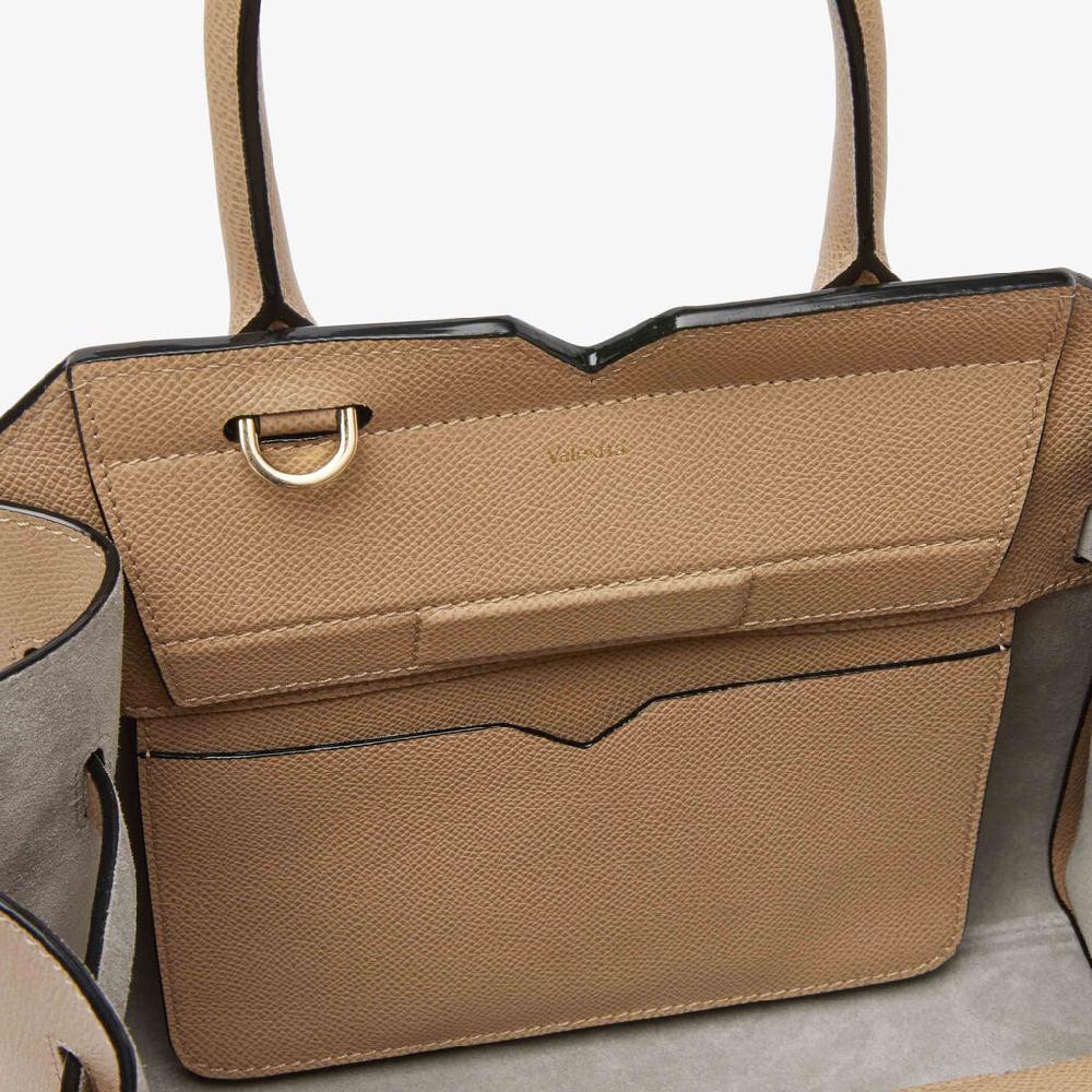 Valextra Borsa a mano da Donna in Pelle Beige di Lusso | Valextra Offerte