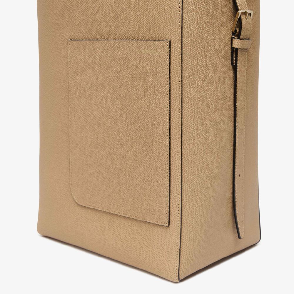 Valextra Borsa a secchiello da Donna in Pelle Beige | Valextra Soft Saldi Di Fabbrica