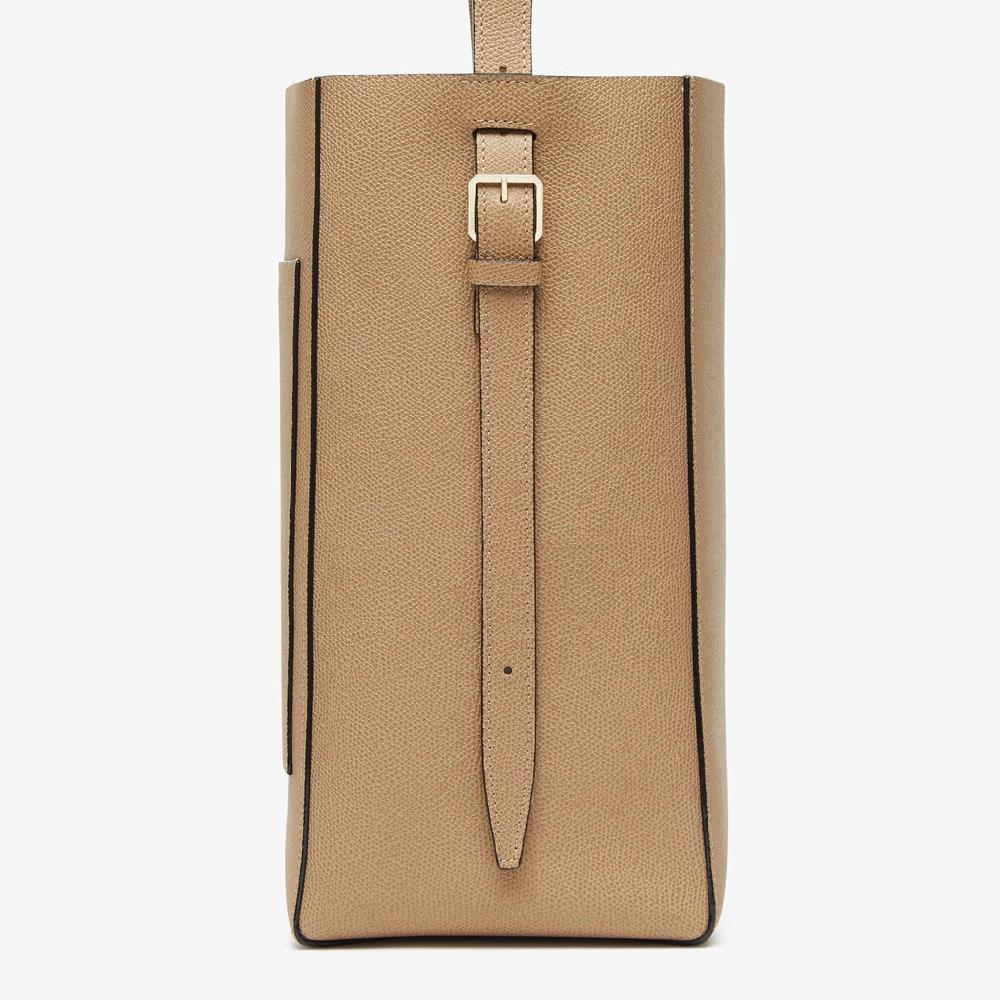 Valextra Borsa a secchiello da Donna in Pelle Beige | Valextra Soft Saldi Di Fabbrica