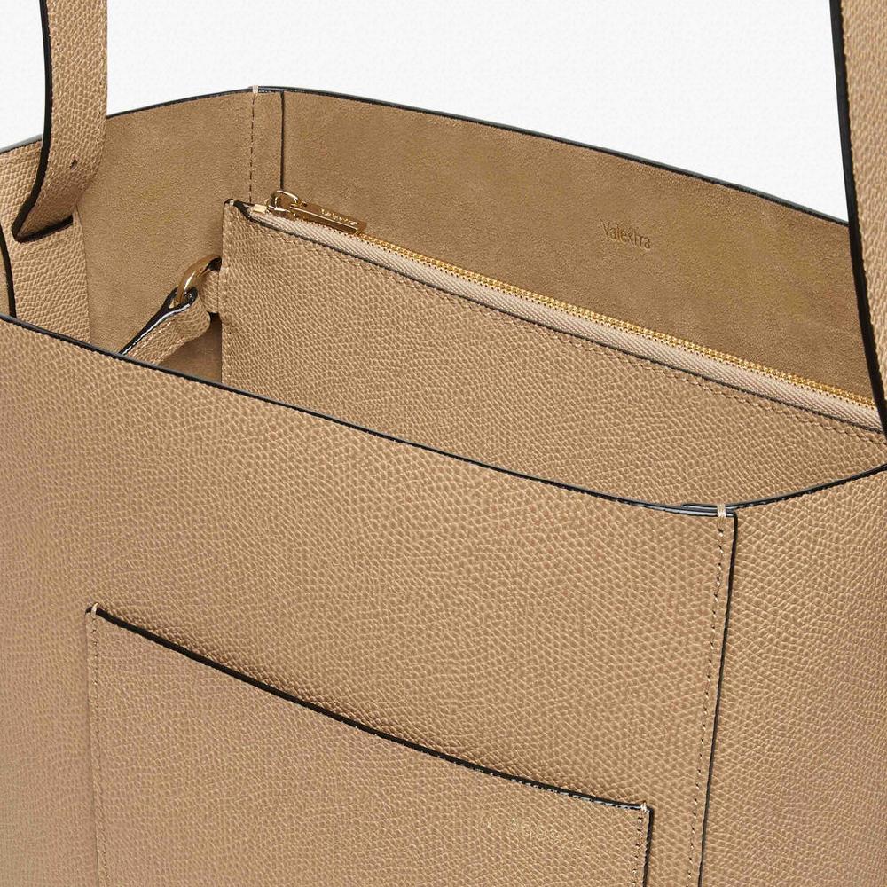 Valextra Borsa a secchiello da Donna in Pelle Beige | Valextra Soft Saldi Di Fabbrica
