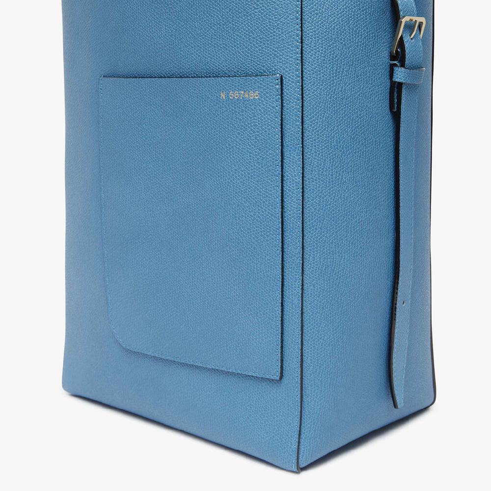 Valextra Borsa a secchiello da Donna Media in Pelle Azzurra | Valextra Soft Vendite Flash