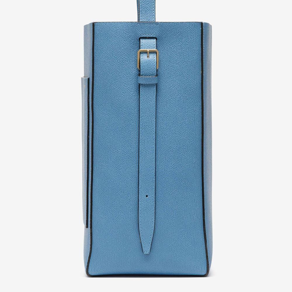 Valextra Borsa a secchiello da Donna Media in Pelle Azzurra | Valextra Soft Vendite Flash