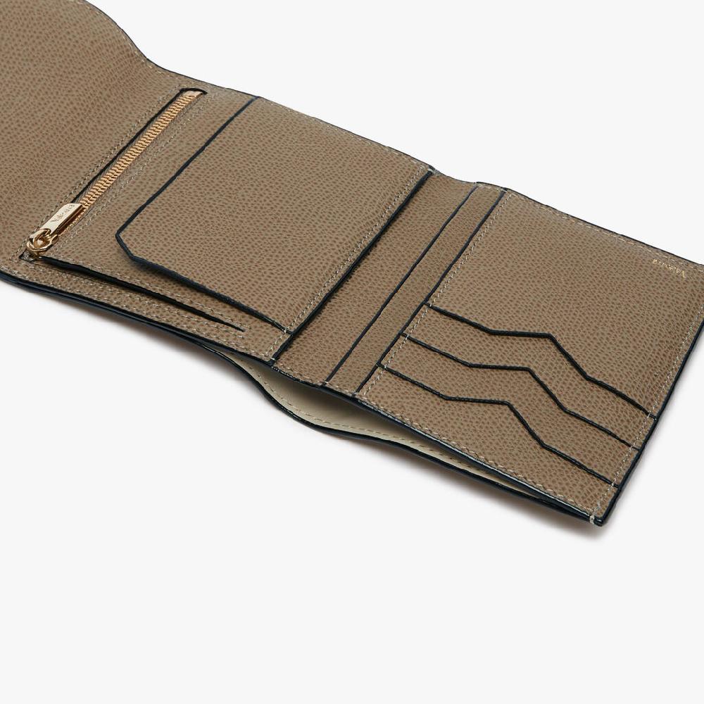 Valextra Portafoglio piccolo in Pelle Marrone Tortora | Valextra Iside In Linea