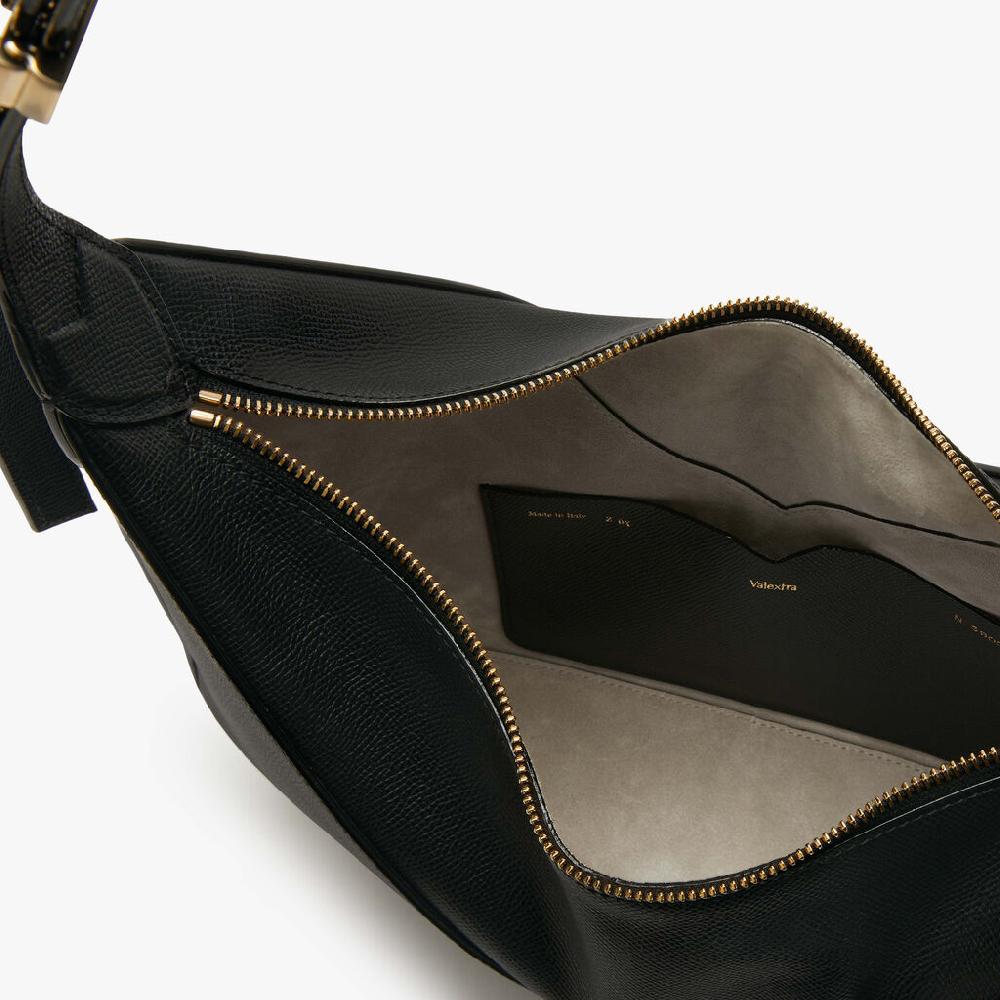 Valextra Borsa a tracolla hobo da Donna in Pelle Nera | Valextra Vivi Qualità Garantita