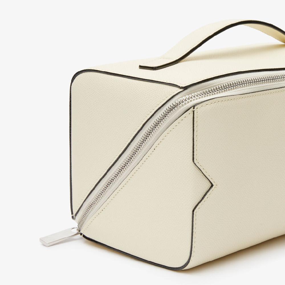 Valextra Beauty case da Donna di Lusso in Pelle Bianca | Valextra V-Line Promozione Limitata