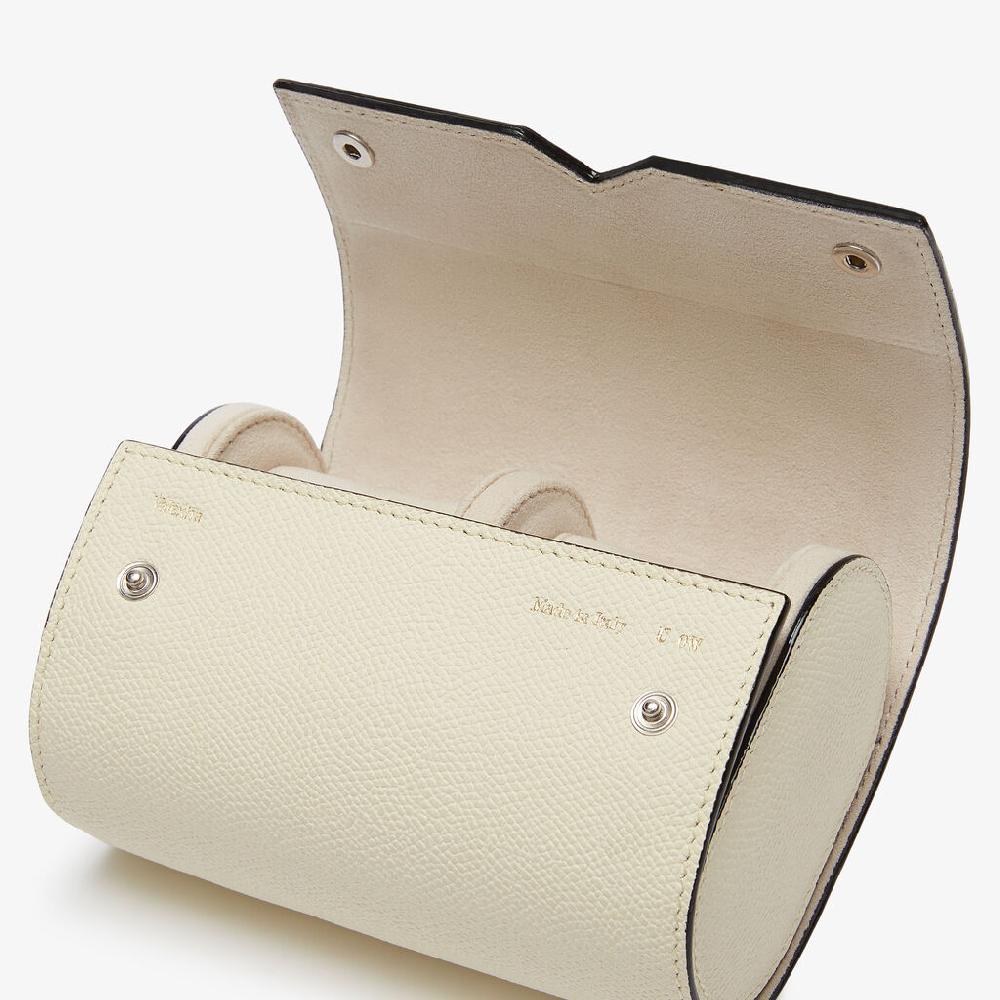 Valextra Porta orologio doppio da Donna in Pelle Bianca | Valextra V-Line Fino Al -60%