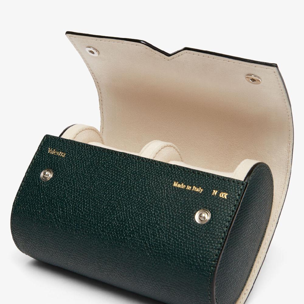 Valextra Porta orologio doppio di Lusso in Pelle Verde | Valextra V-Line Shopping Online
