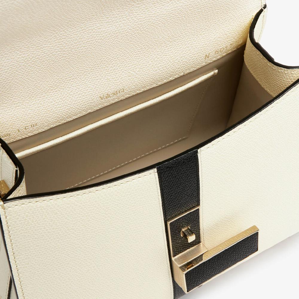 Valextra Borsa a mano Donna Lusso Pelle Bianca e Nera | Valextra Iside Affare Del Giorno