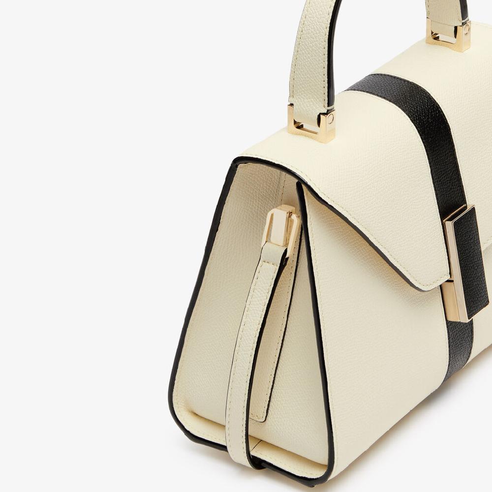 Valextra Borsa a mano Donna Lusso Pelle Bianca e Nera | Valextra Iside Affare Del Giorno
