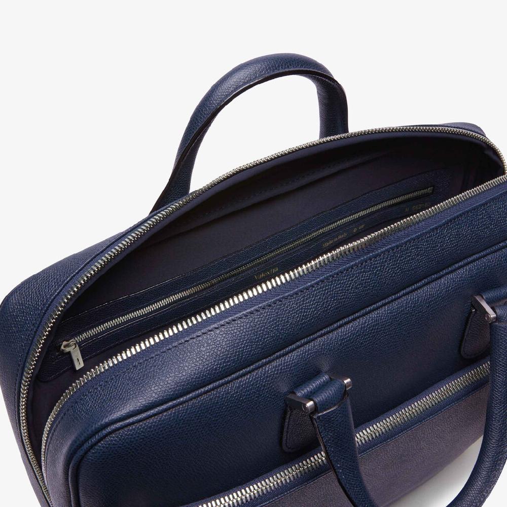 Valextra Borsa business Media in Pelle Blu | Valextra Avietta Online