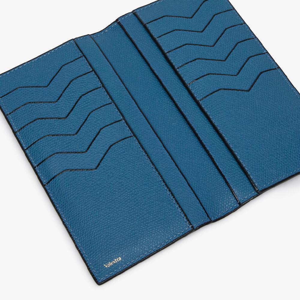 Valextra Portafoglio verticale bifold in Pelle Blu Cobalto | Valextra Offerte
