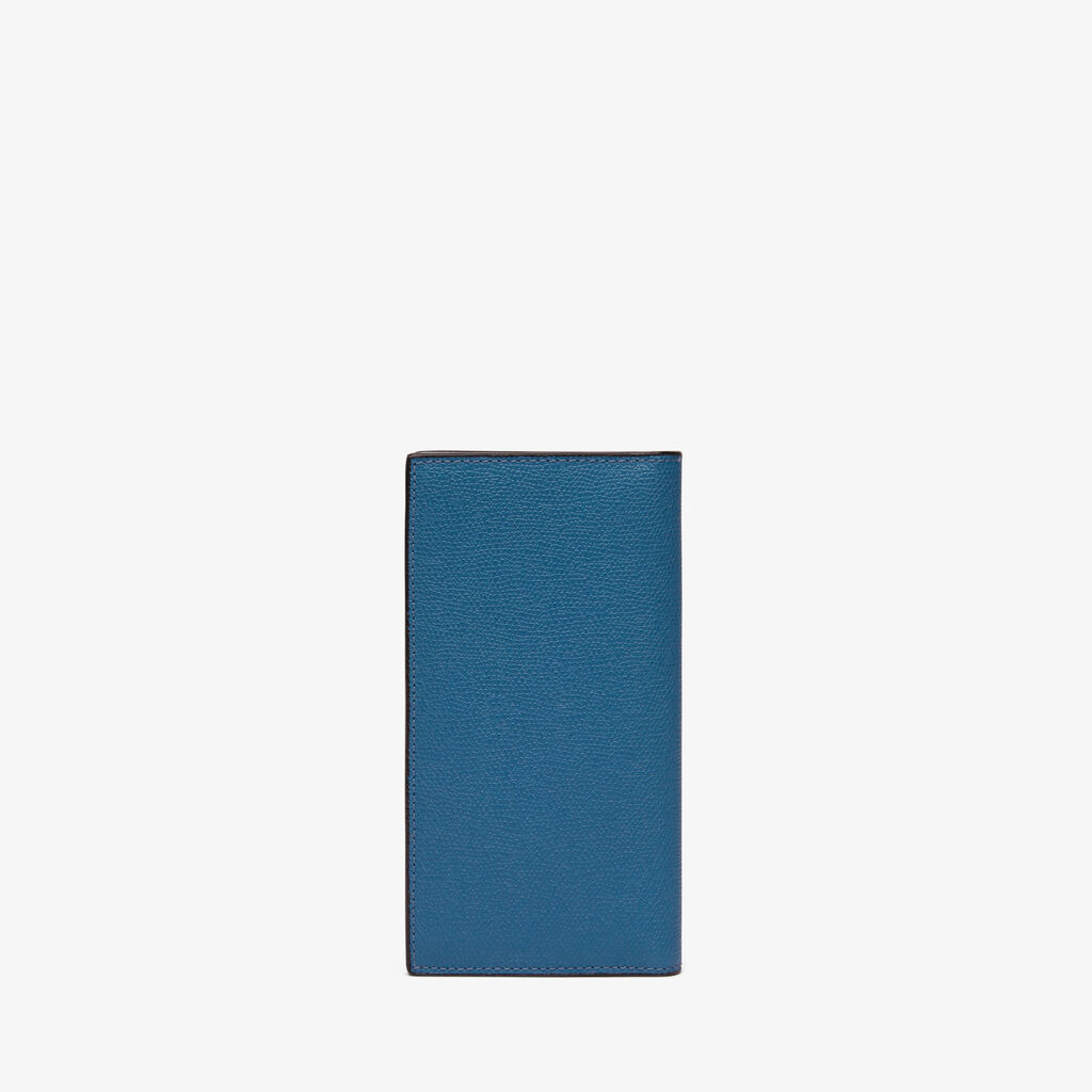 Valextra Portafoglio verticale bifold in Pelle Blu Cobalto | Valextra Offerte
