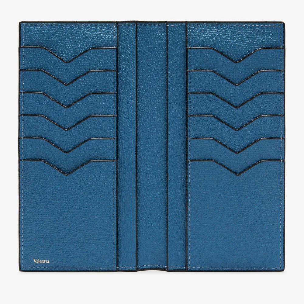 Valextra Portafoglio verticale bifold in Pelle Blu Cobalto | Valextra Offerte