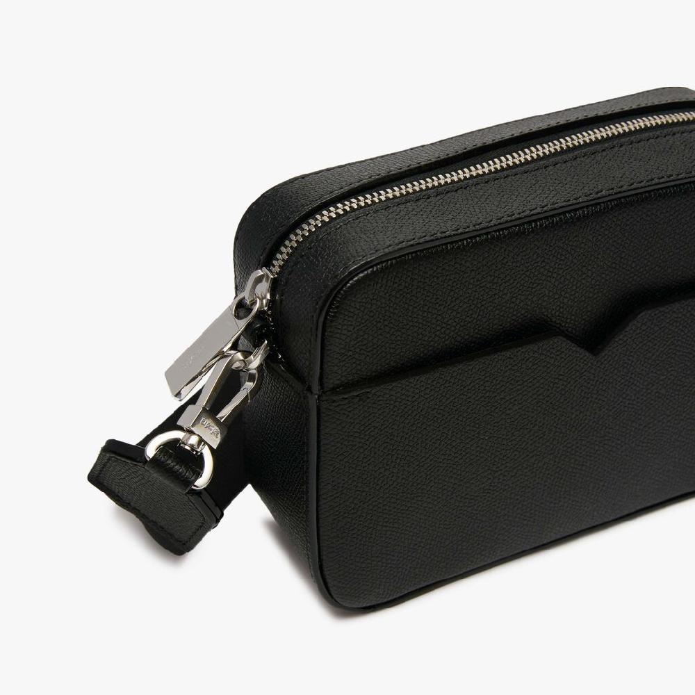 Valextra Borsa a tracolla da Uomo di Lusso Pelle Nera | Valextra V-Line Hotsell