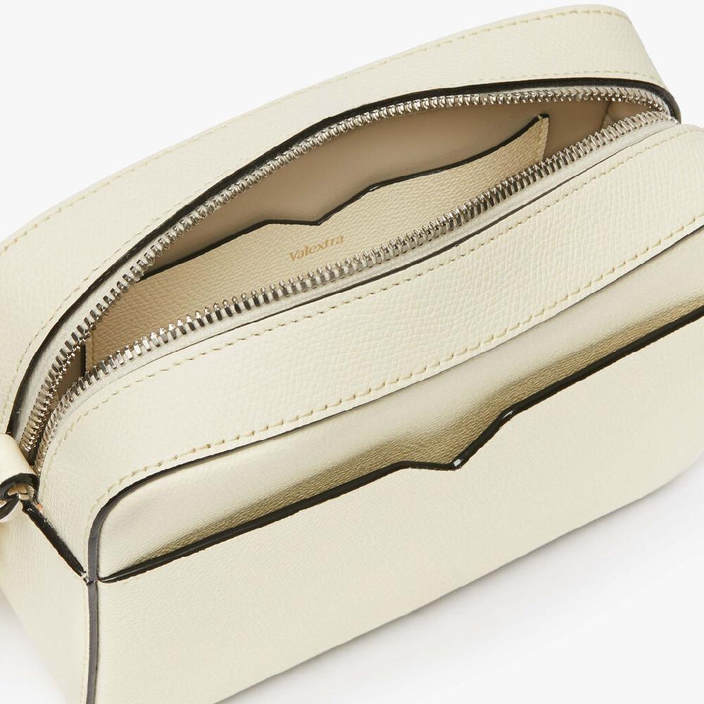 Valextra Borsa a tracolla da Uomo di Lusso in Pelle Bianca | Valextra V-Line Vendita Calda