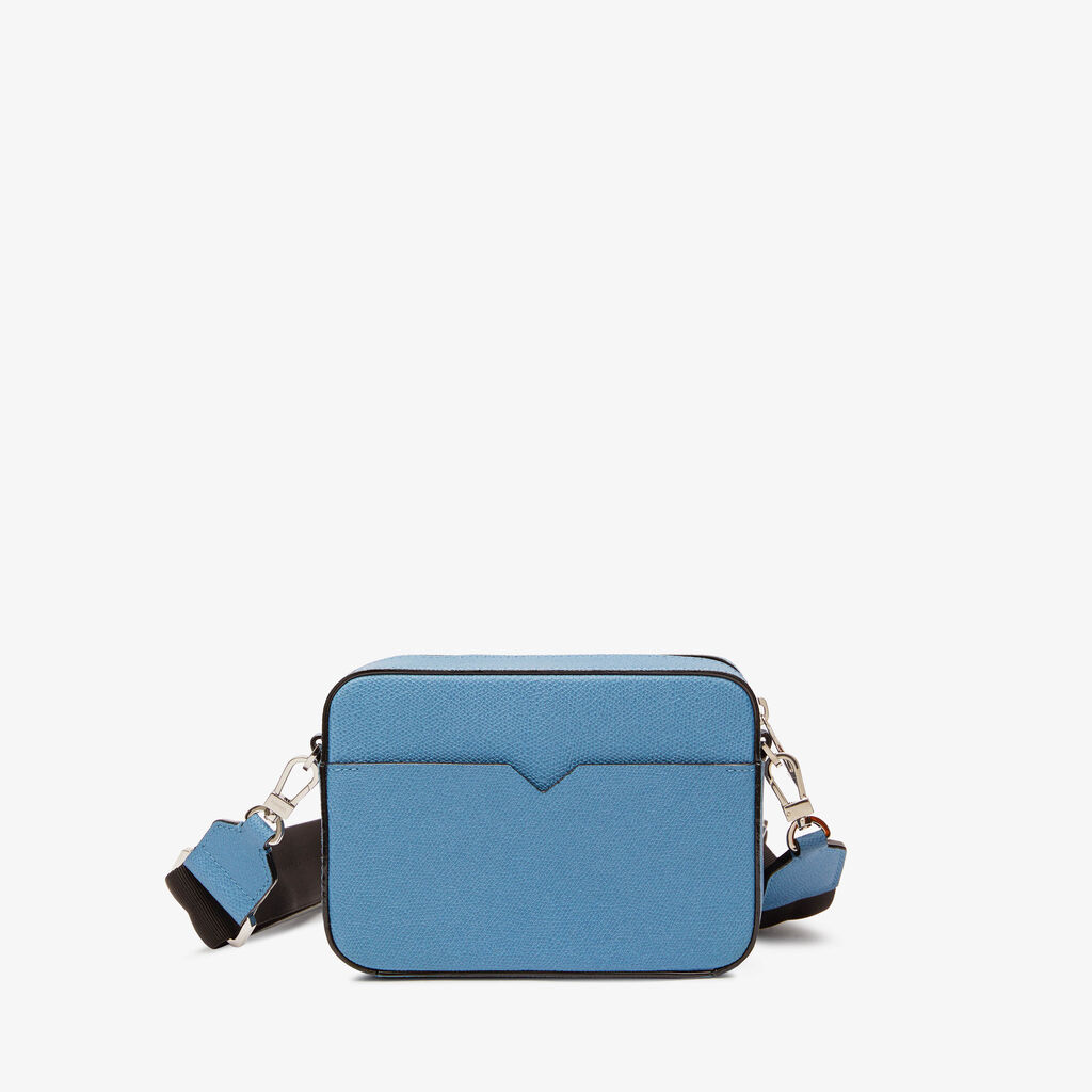 Valextra Borsa a tracolla Uomo di Lusso in Pelle Azzurra | Valextra V-Line Vendita Economica