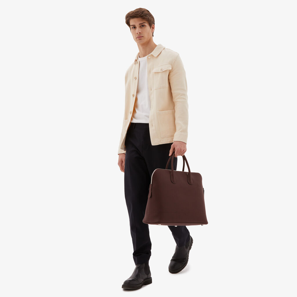 Valextra Tote bag da Uomo in Pelle Marrone | Valextra My Logo Vendite Flash