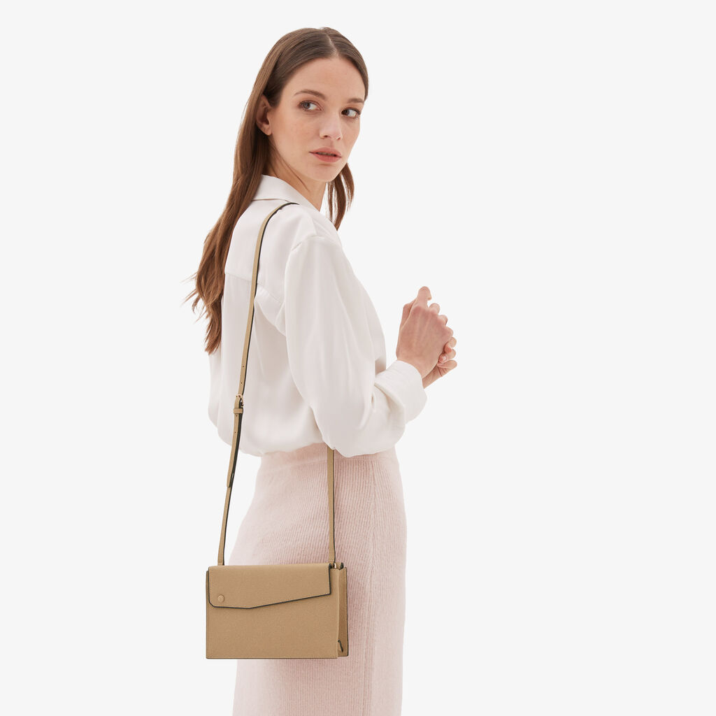 Valextra Borsetta a tracolla piccola in Pelle Beige | Valextra Pocket In Saldo