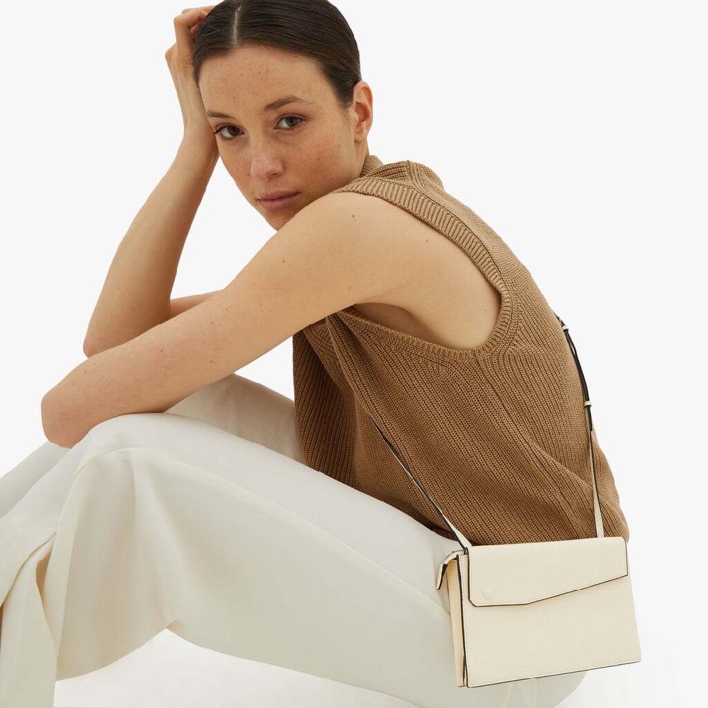 Valextra Borsetta piccola Mini in Pelle Bianca | Valextra Pocket Nuova