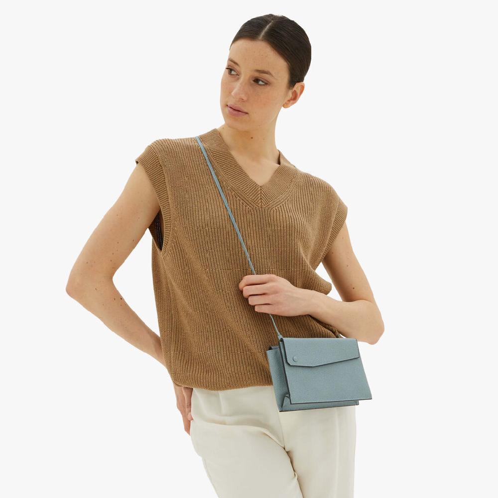 Valextra Borsetta piccola Mini in Pelle Blu | Valextra Pocket Moda