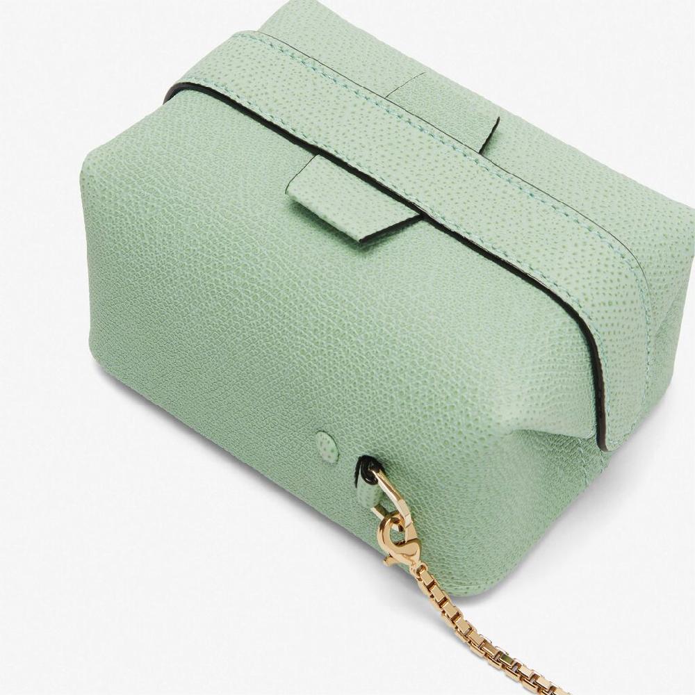 Valextra Borsa a tracolla Nano in Pelle Verde Acqua | Valextra Tric Trac 2025
