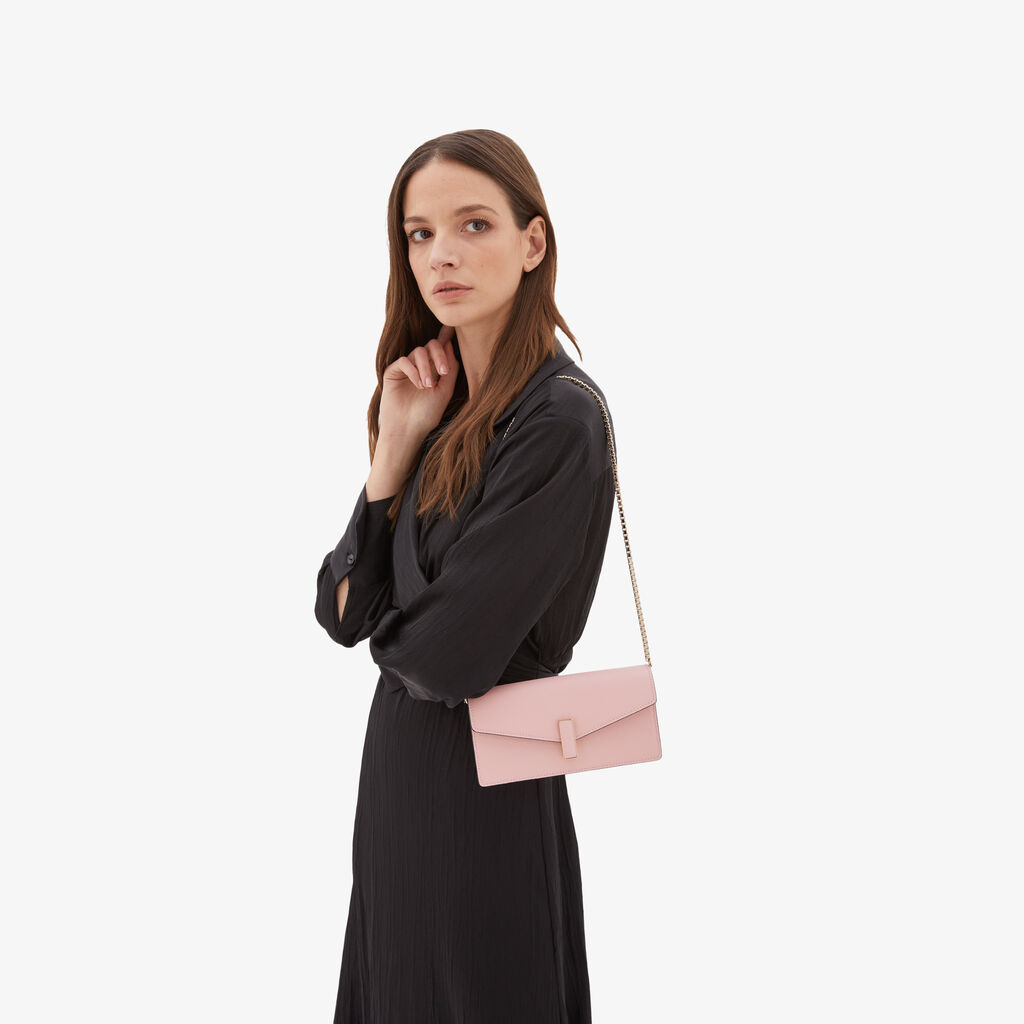 Valextra Borsetta clutch compatta in Pelle Rosa | Valextra Iside Nuovo