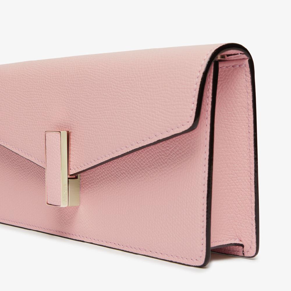 Valextra Borsetta clutch compatta in Pelle Rosa | Valextra Iside Nuovo