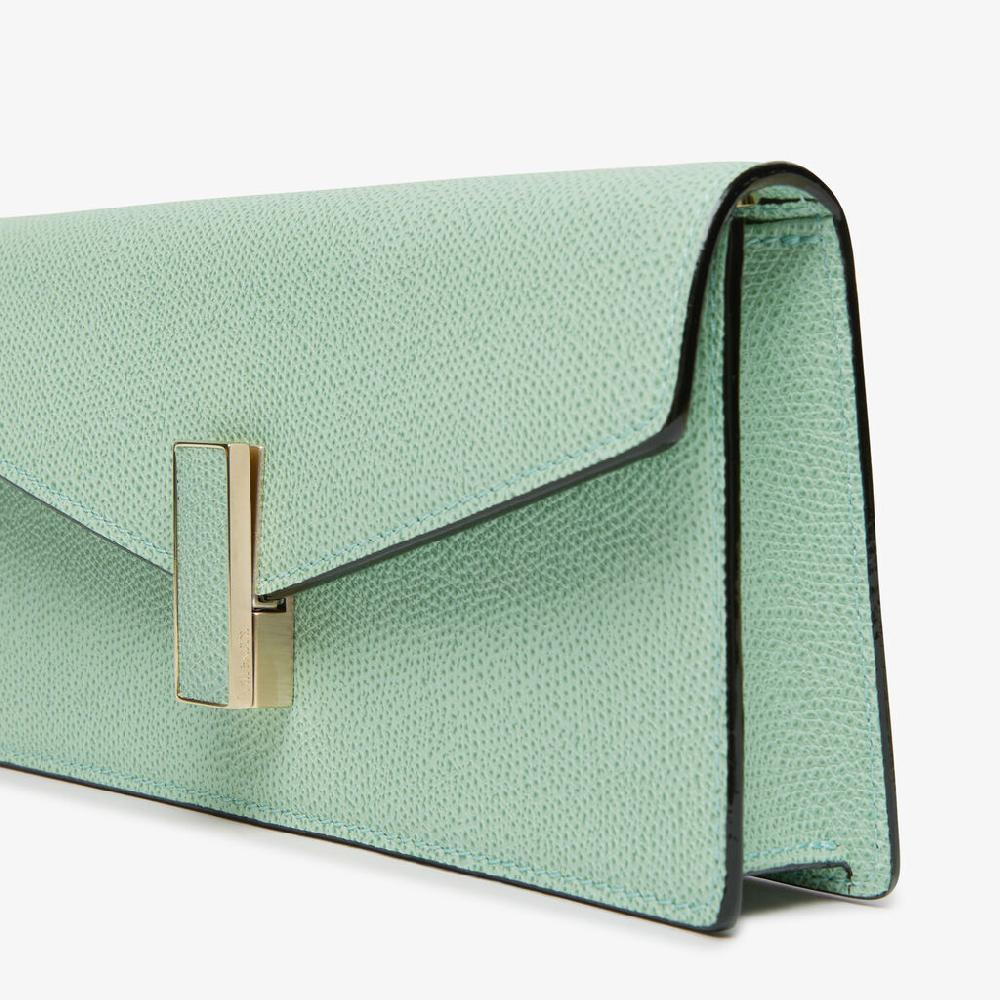 Valextra Borsetta clutch in Pelle con tracolla dorata | Valextra Iside Vendita