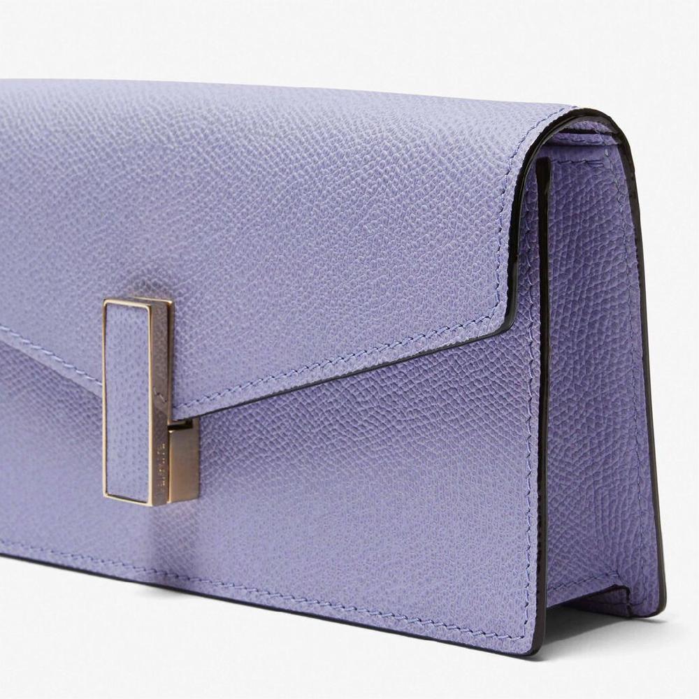 Valextra Pochette minimal da Donna in Pelle Lilla | Valextra Iside Promozione