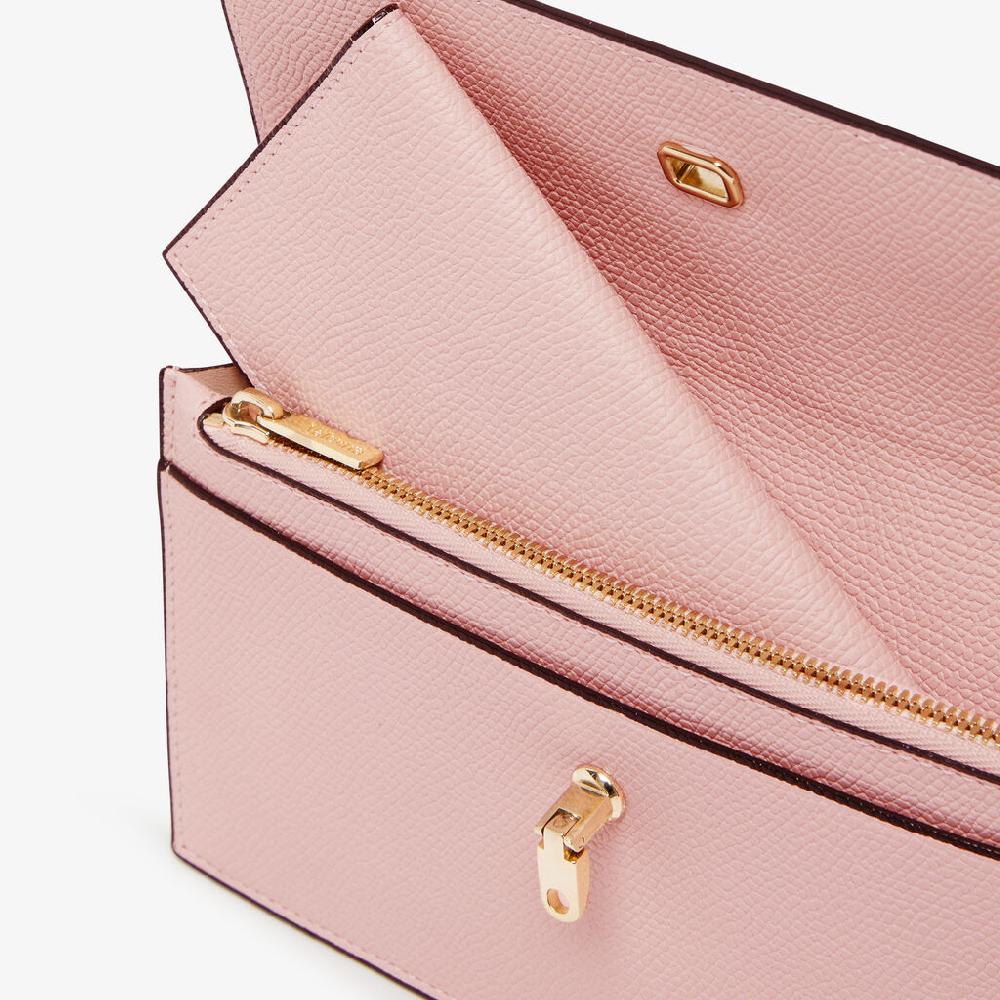 Valextra Portafoglio versatile grande in Pelle Rosa | Valextra Brera Pezzi Unici