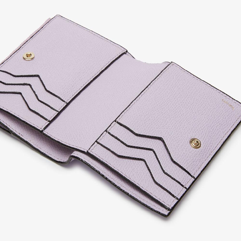 Valextra Portafoglio bifold da Donna di Lusso in Pelle Lilla | Valextra Acquista Ora