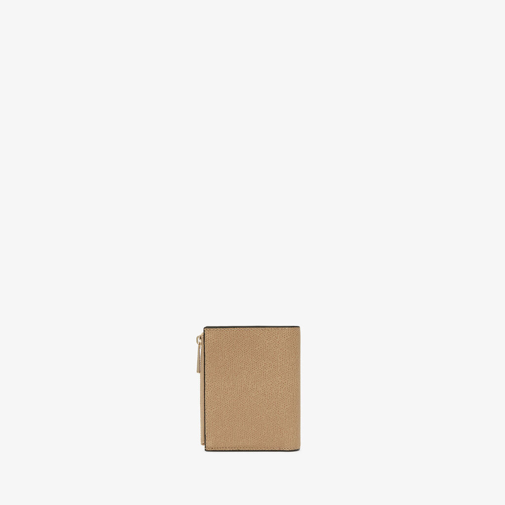 Valextra Portafoglio bifold con bottone di Lusso in Pelle Beige | Valextra Consegna Veloce
