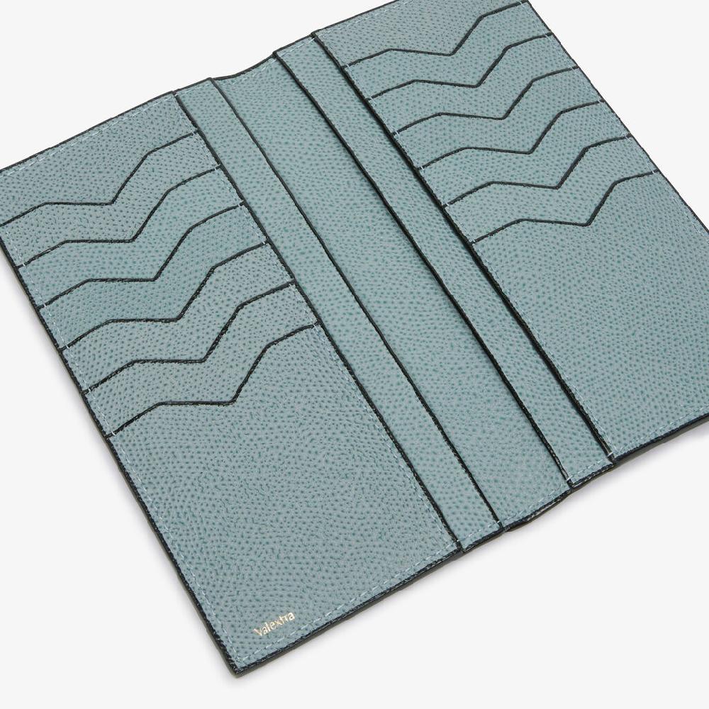 Valextra Portafoglio verticale bifold in Pelle Azzurra cerulea | Valextra Fino Al -60%