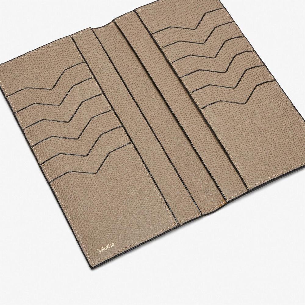 Valextra Portafoglio verticale bifold in Pelle Marrone Tortora | Valextra Shopping Online