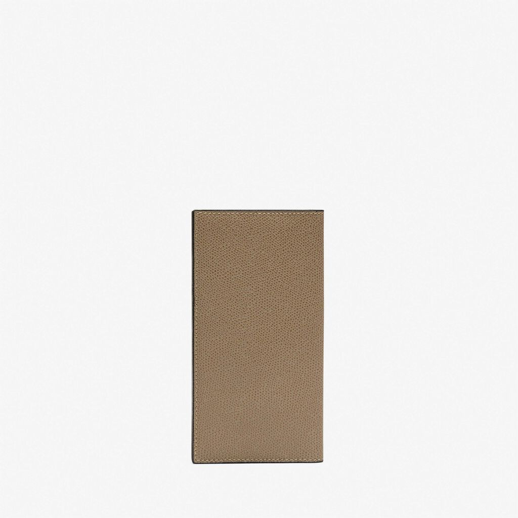 Valextra Portafoglio verticale bifold in Pelle Marrone Tortora | Valextra Shopping Online