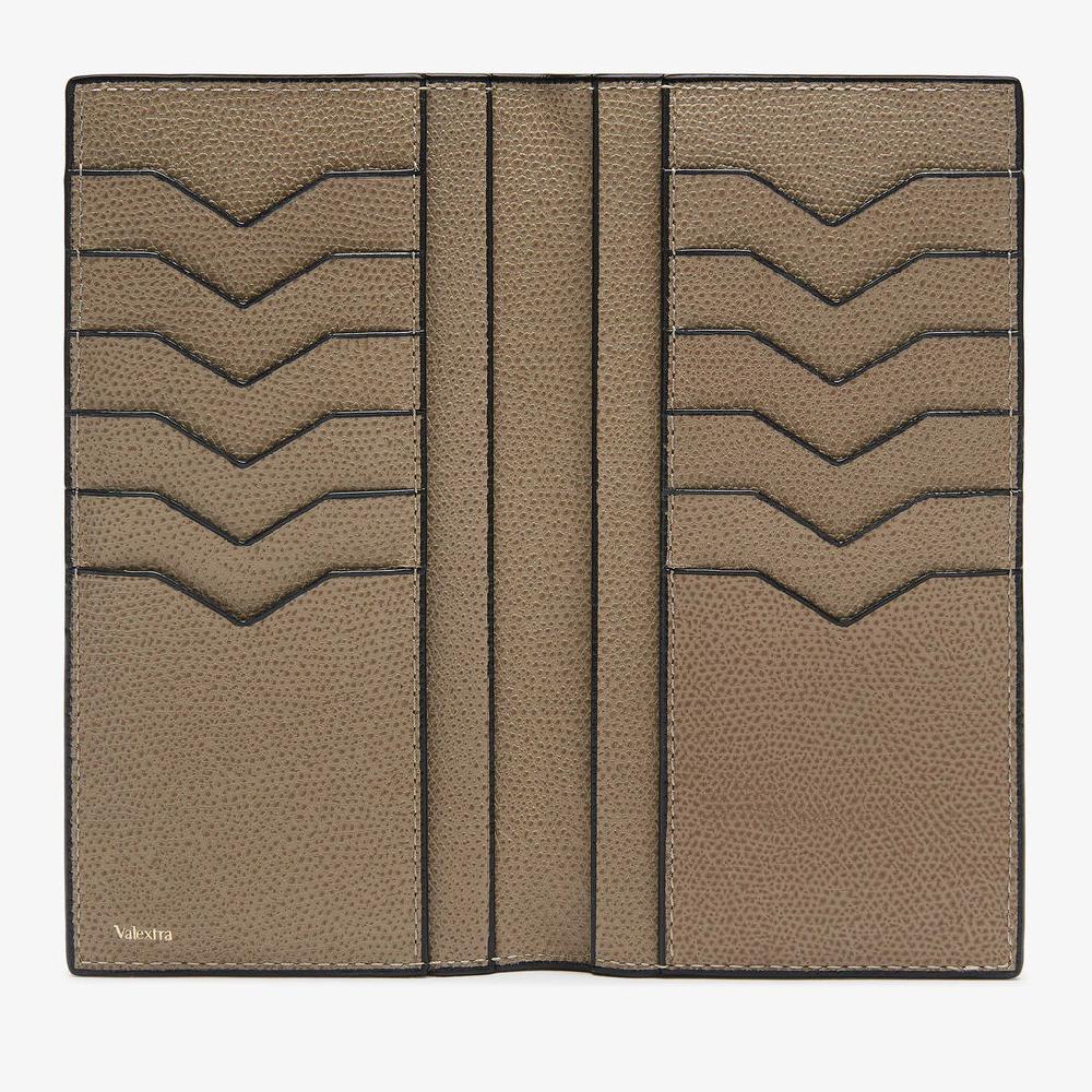 Valextra Portafoglio verticale bifold in Pelle Marrone Tortora | Valextra Shopping Online