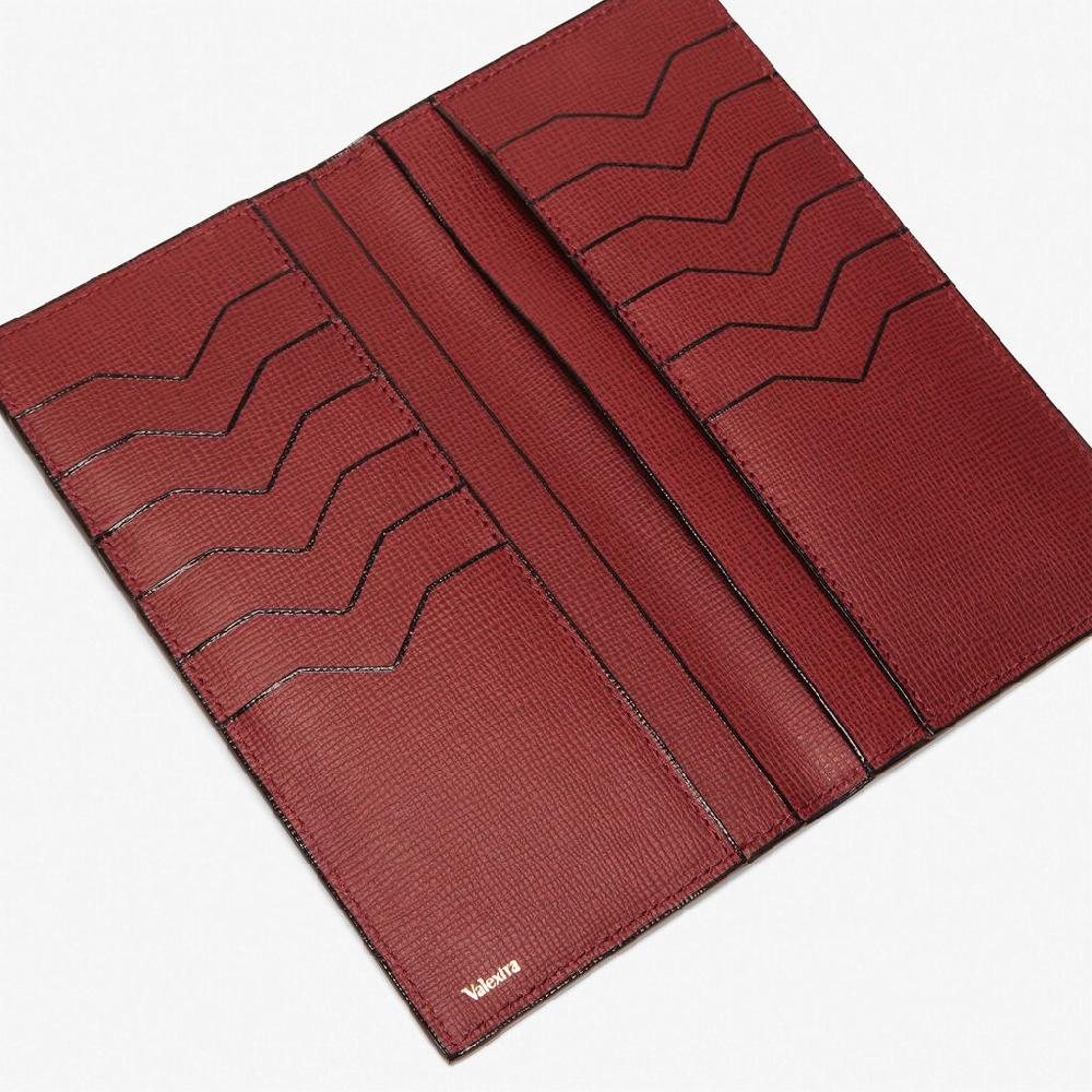 Valextra Portafoglio verticale Bifold in Pelle Bordeaux | Valextra Affare Del Giorno