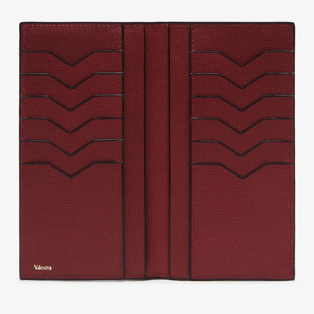 Valextra Portafoglio verticale Bifold in Pelle Bordeaux | Valextra Affare Del Giorno
