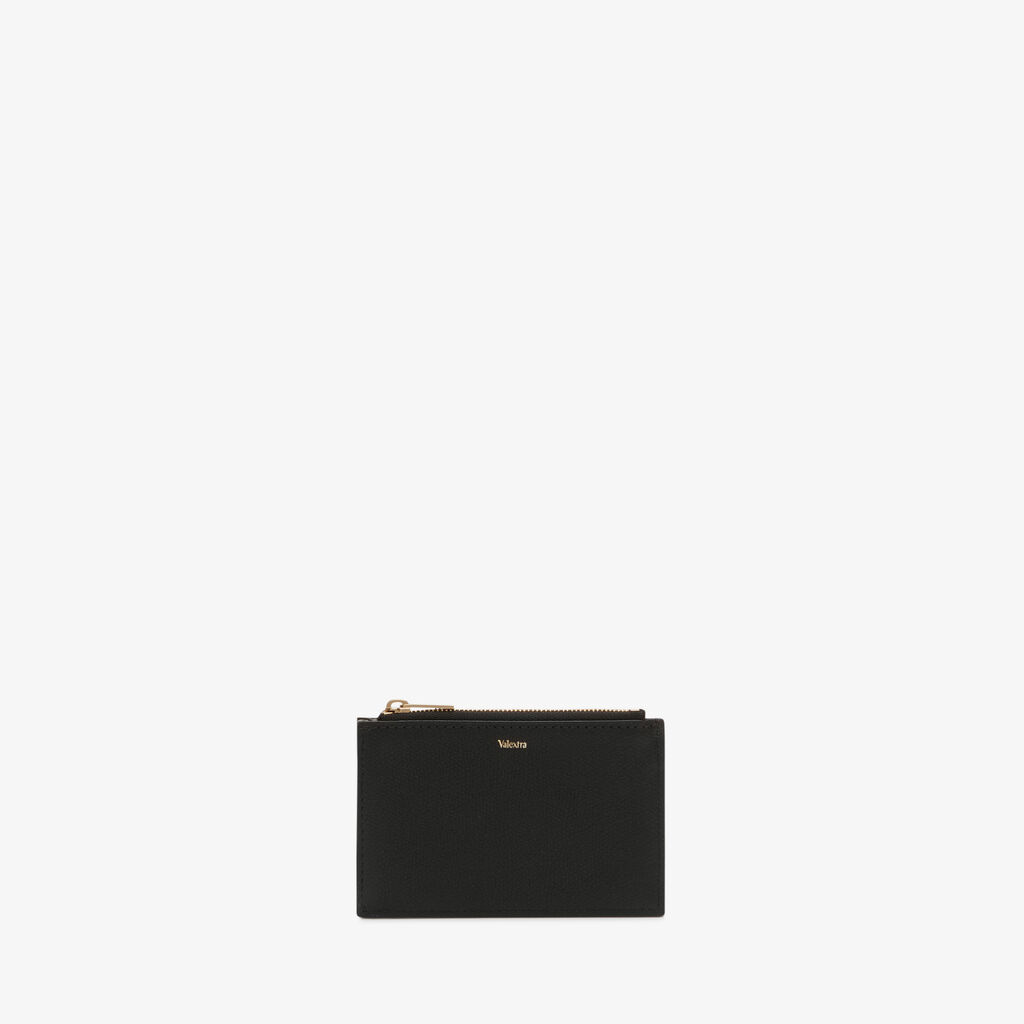 Valextra Porta carte in Pelle Bianca e Nera con cerniera | Valextra Sottocosto
