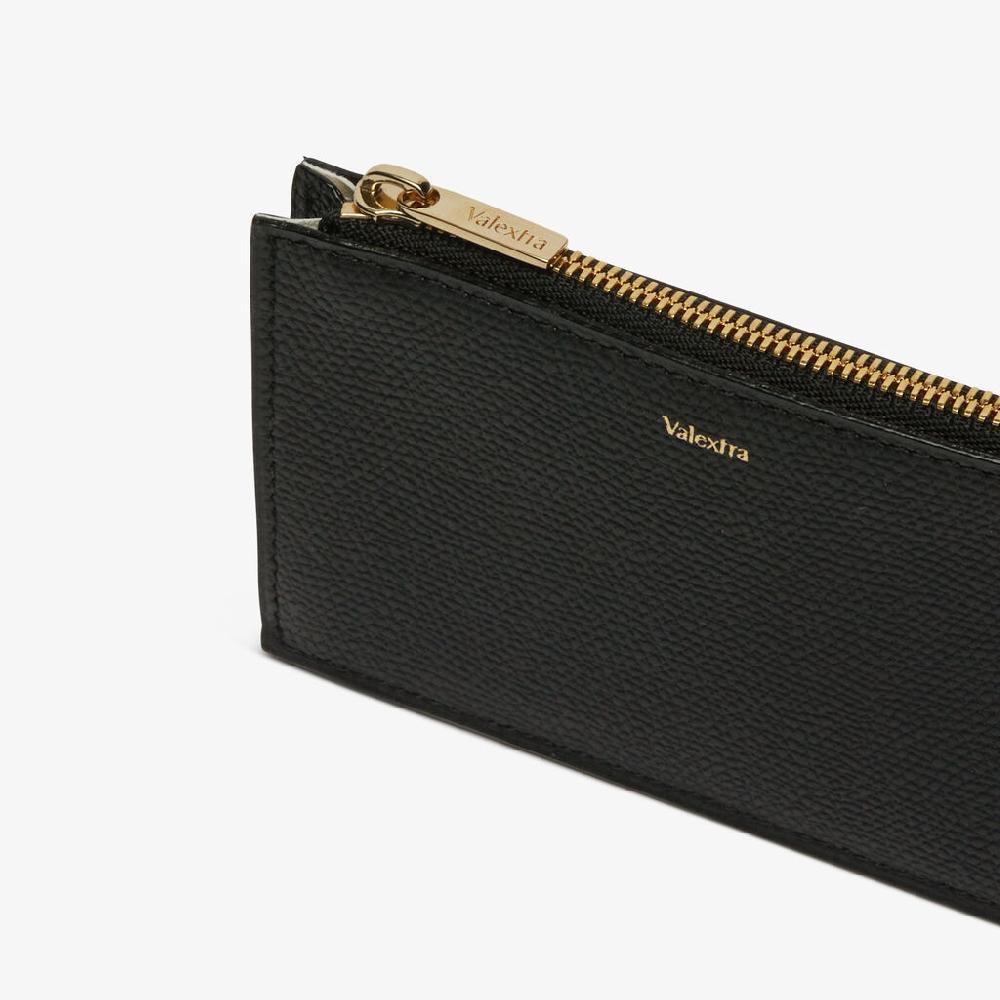 Valextra Portamonete da Uomo e Donna in Pelle Nera | Valextra Convenienza