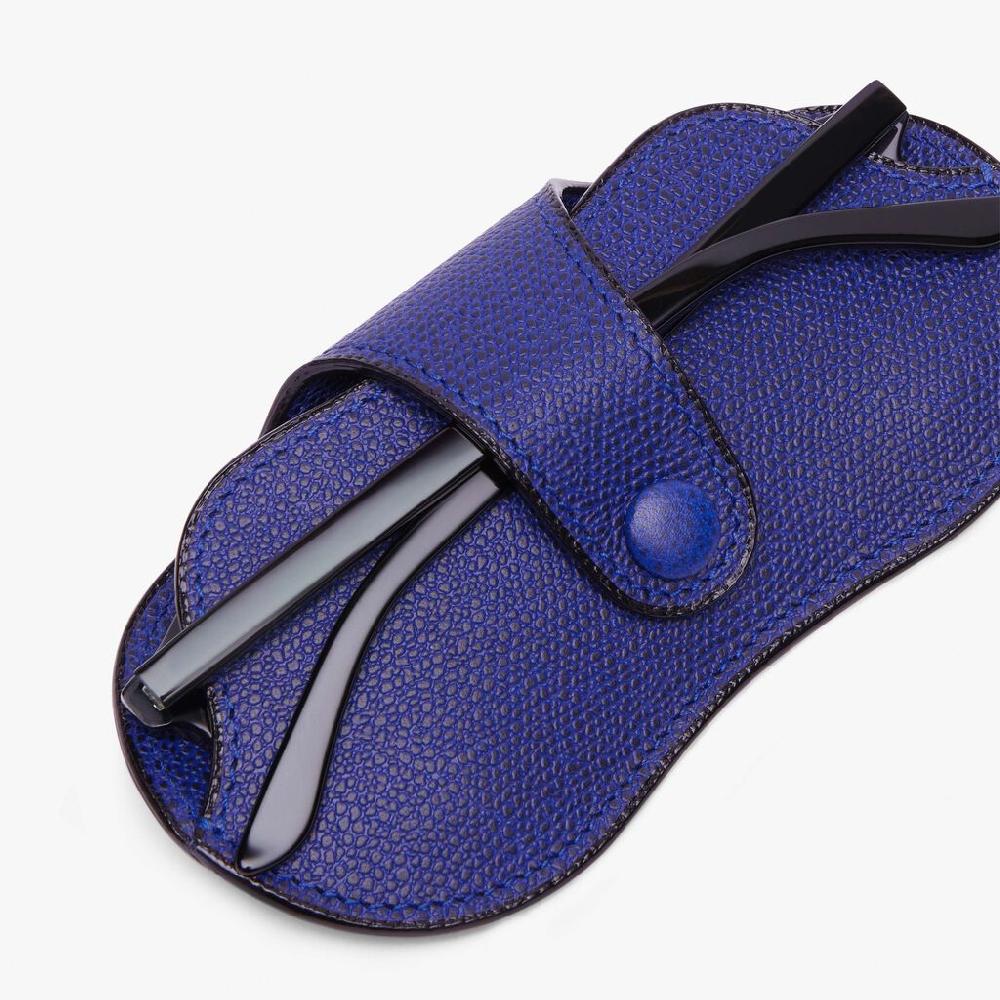 Valextra Custodia occhiali morbida in Pelle Blu | Valextra Sconto