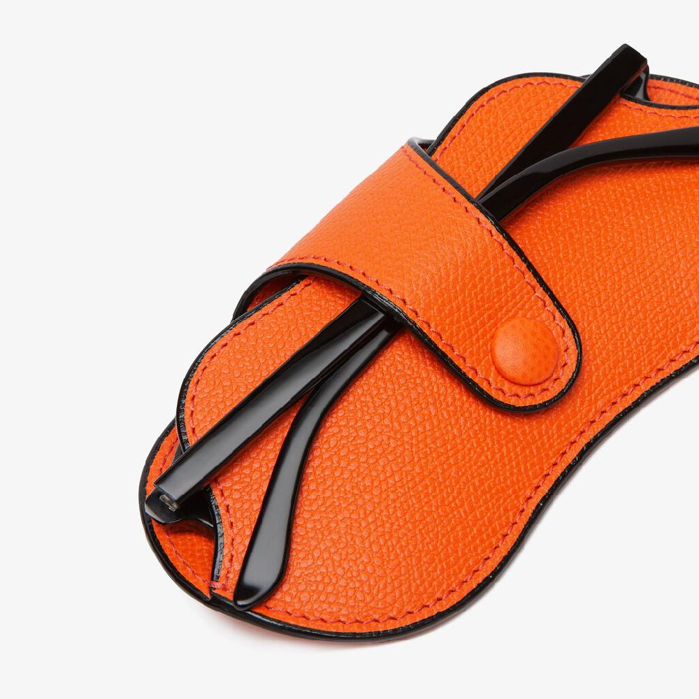 Valextra Custodia occhiali in Pelle Arancione | Valextra piccola pelletteria Offerta