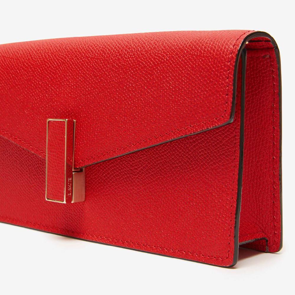 Valextra Pochette semplice e compatta in Pelle Rossa | Valextra Iside Offerte