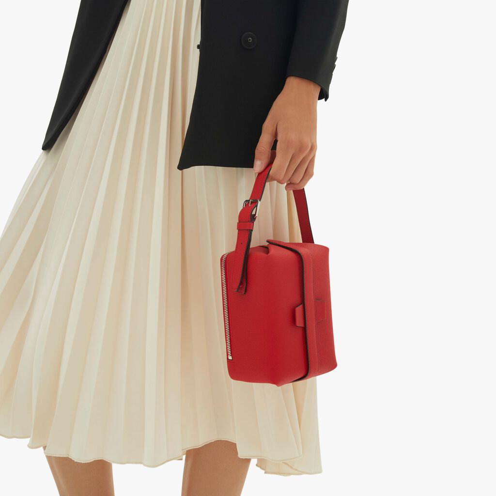 Valextra Borsa a tracolla piccola in Pelle Rossa | Valextra Tric Trac Vendita Calda