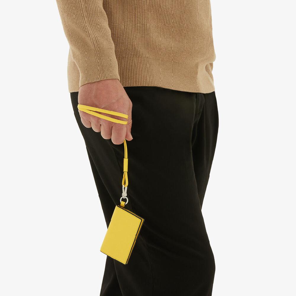 Valextra Porta carte con laccio da Donna in Pelle Gialla | Valextra Vendite Flash