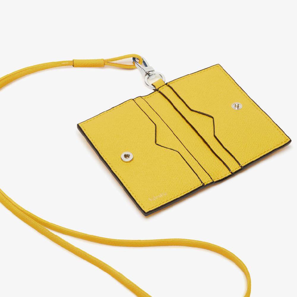Valextra Porta carte con laccio da Donna in Pelle Gialla | Valextra Vendite Flash