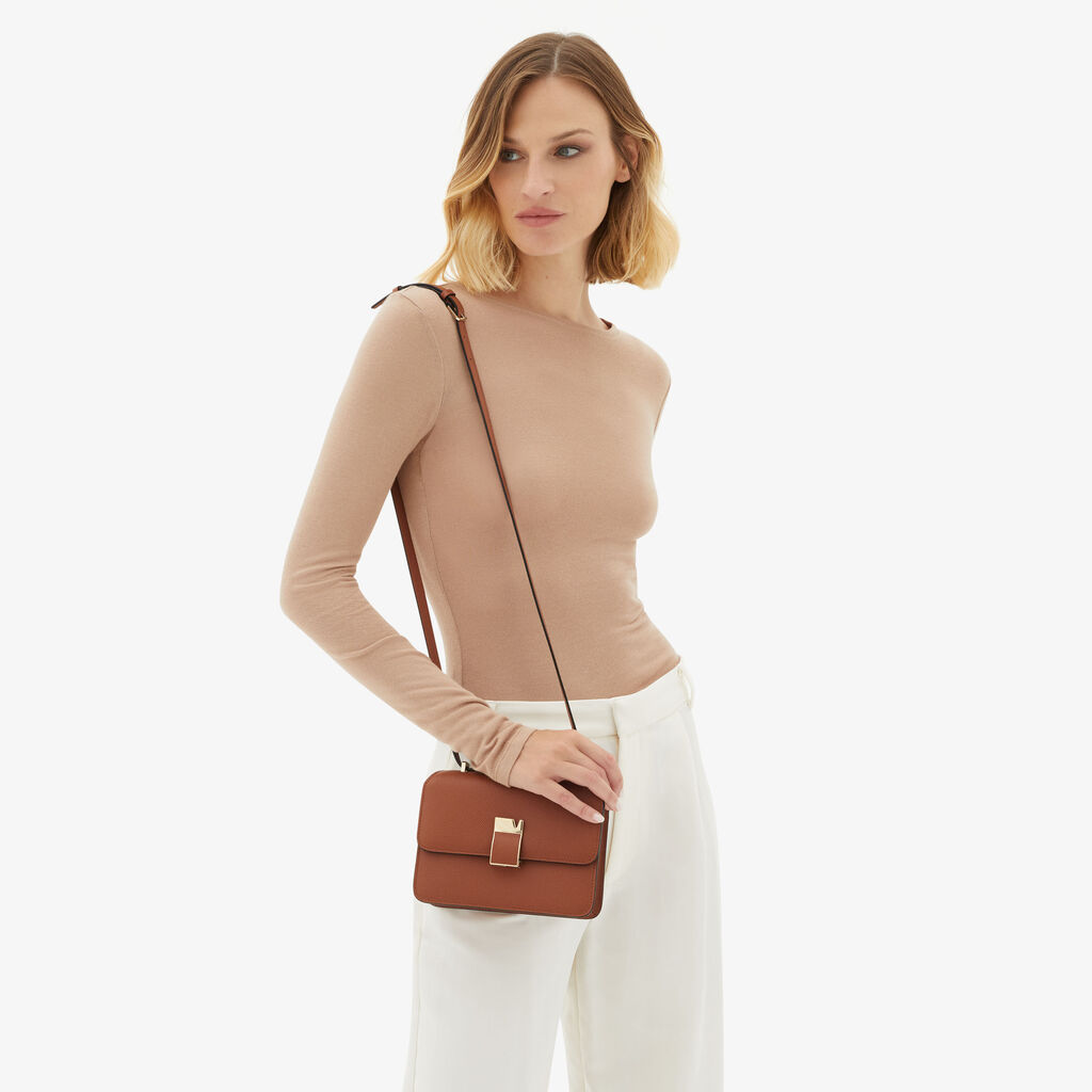 Valextra Borsa a tracolla da Donna in Pelle Marrone di Lusso | Valextra In Saldo