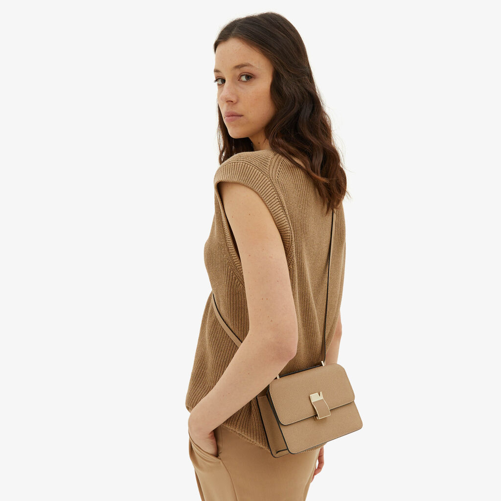 Valextra Borsetta a tracolla Mini da Donna in Pelle Beige | Valextra Nuova