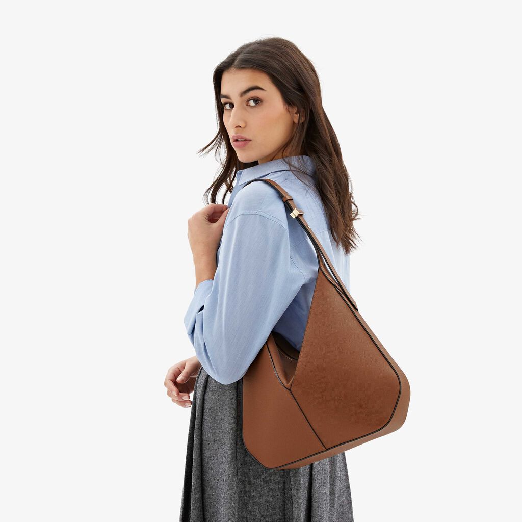 Valextra Borsa hobo da Donna di Lusso in pelle Marrone | Valextra Vivi Moda